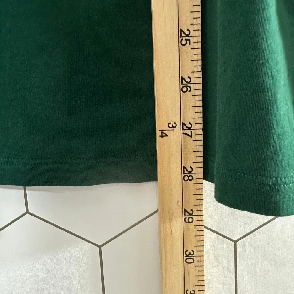 Lands End Womens Green Cotton Modal Keyhole Long Sleeve Knit Top Size M 10-12
